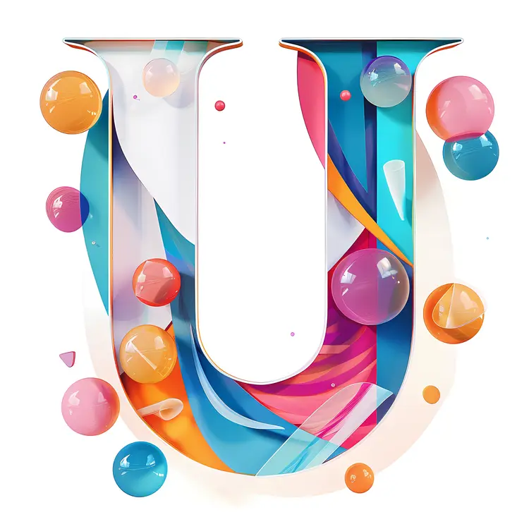 Colorful Bubbles Letter U