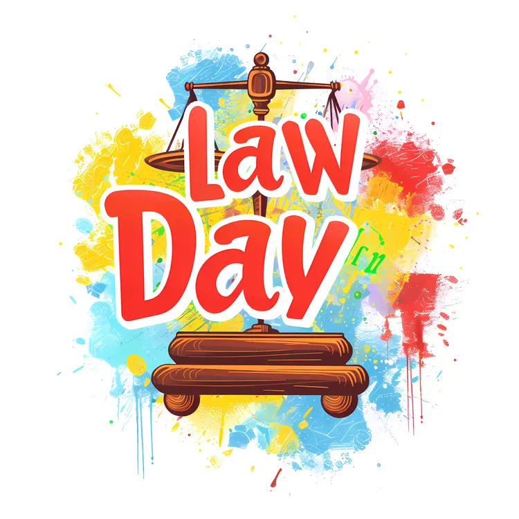 Colorful Law Day Scales Illustration