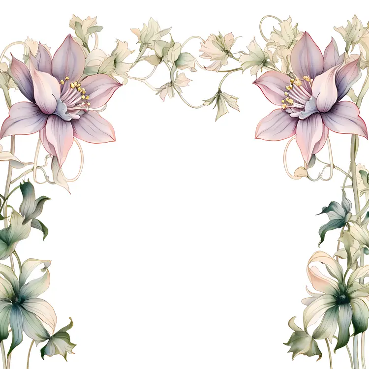 Pink and White Floral Frame