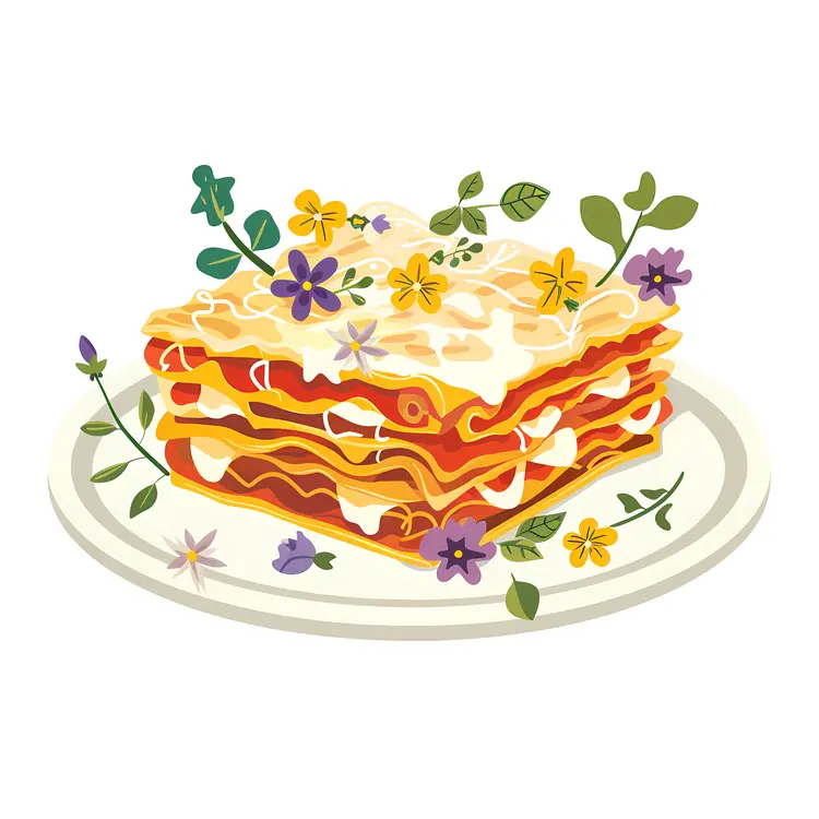 Lasagna with Edible Flowers