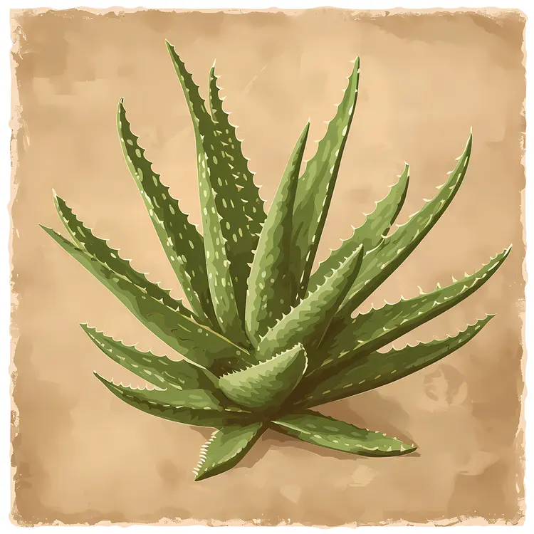 Aloe Vera Plant on Brown Background