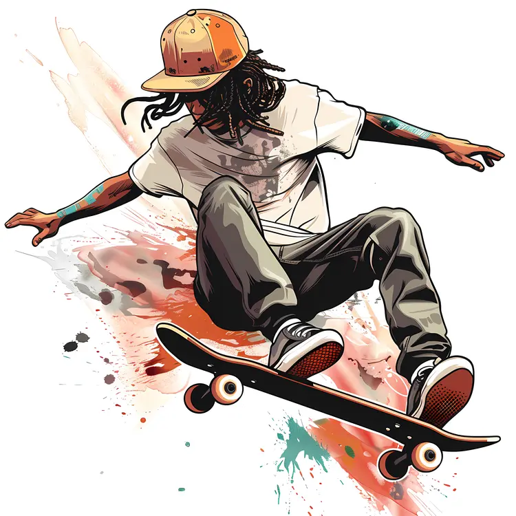 Dynamic Skateboarder in Action