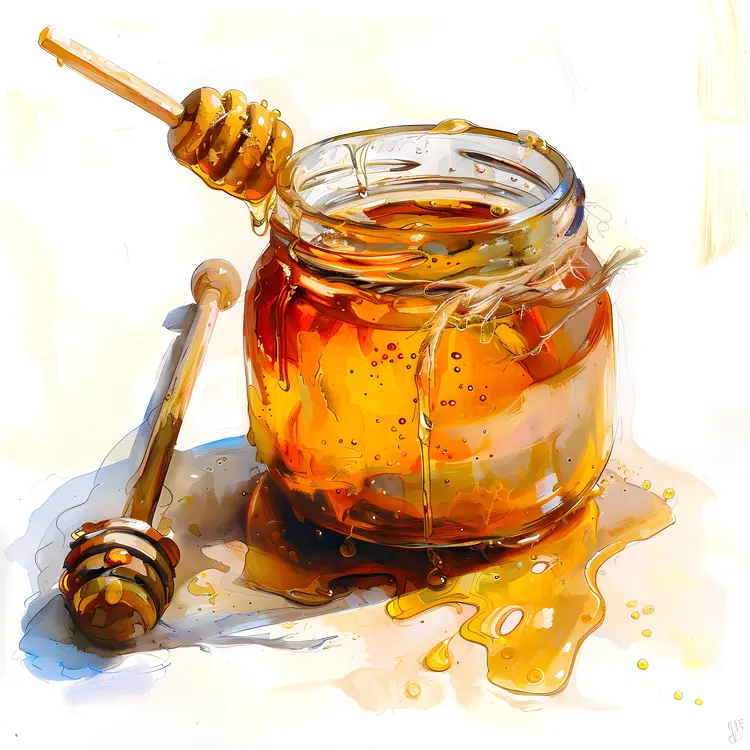 Delicious Honey Jar with Dipper