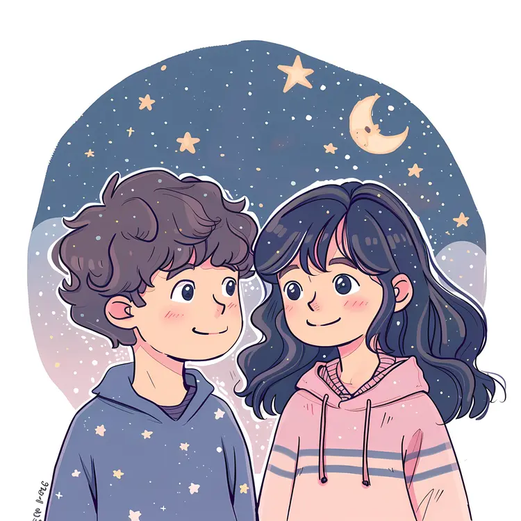 Cute Cartoon Siblings