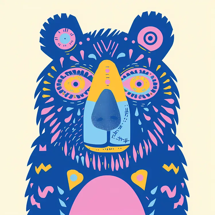 Colorful Bear Illustration