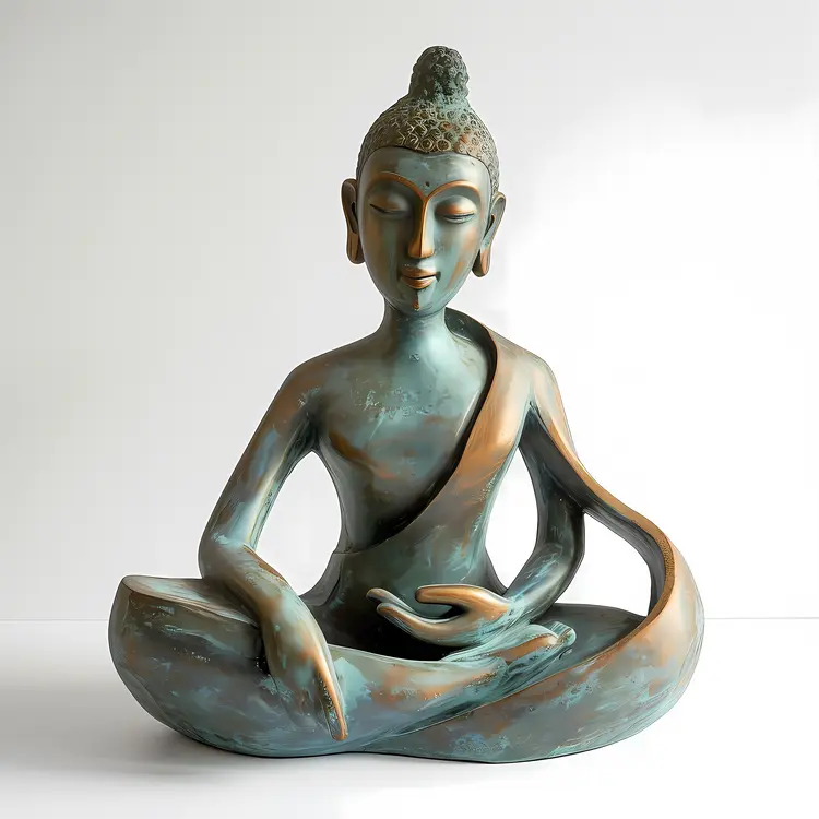 Peaceful Buddha Statue in Bronze
