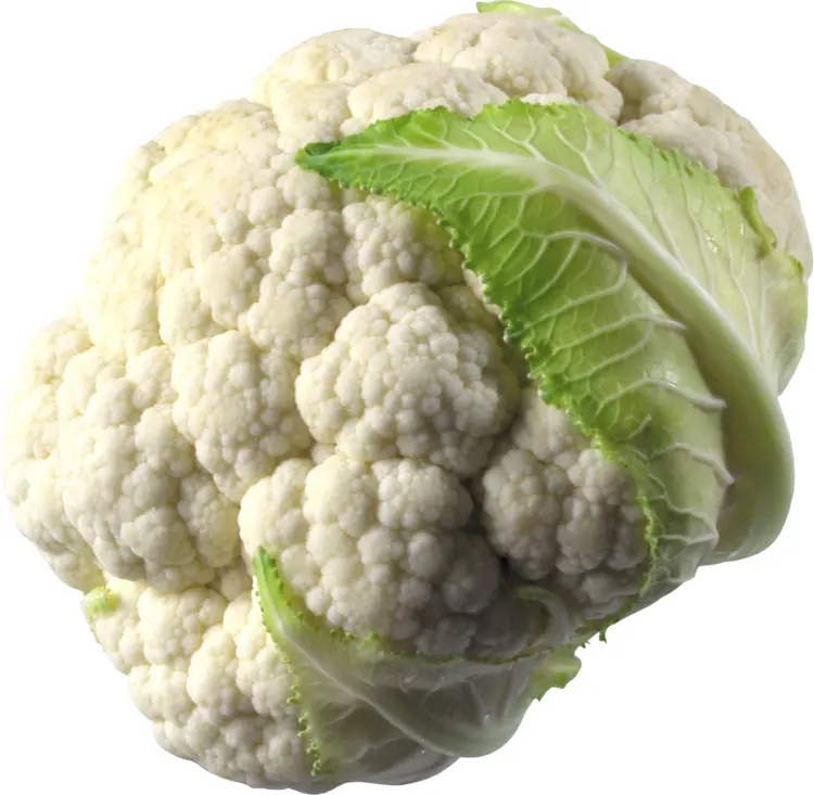 Fresh Cauliflower with Green Leaves