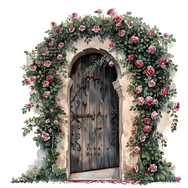 Rustic Rose Archway in a Garden
