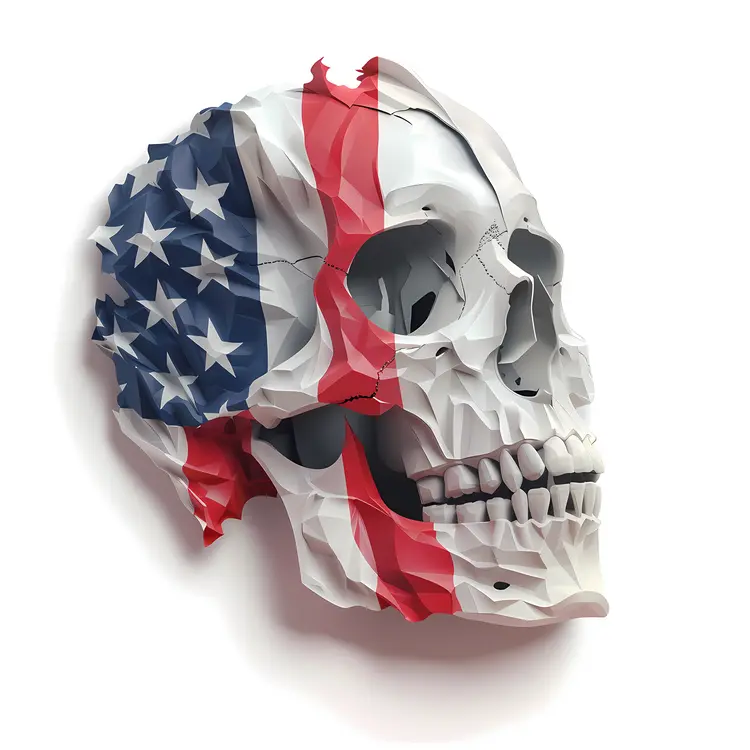 Skull with American Flag Design