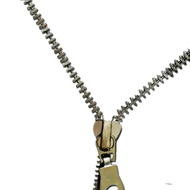 Metal Zipper with Silver Teeth