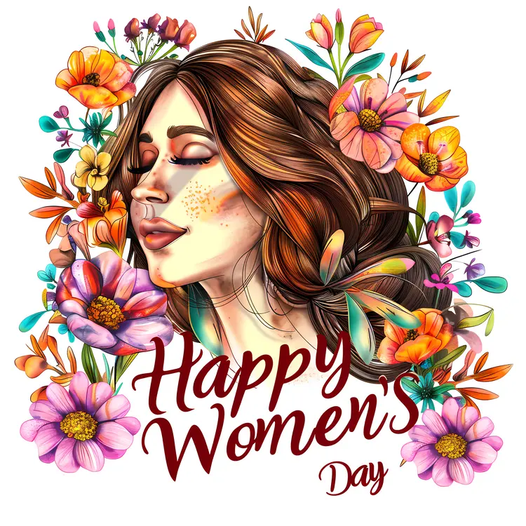 Happy Women's Day with Floral Art