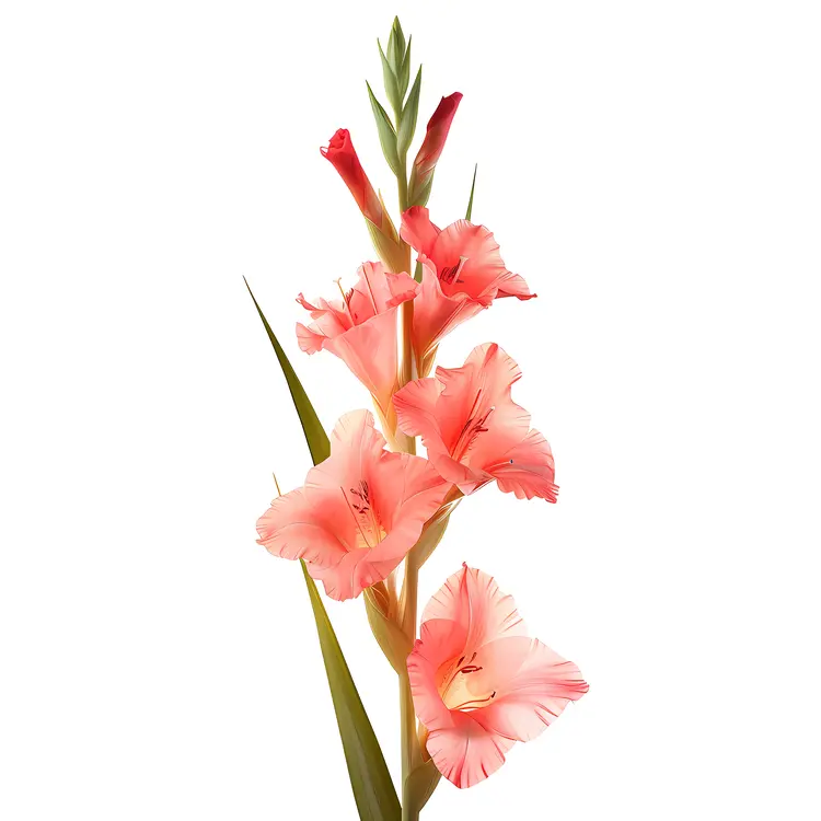 Pink Gladiolus Blooming