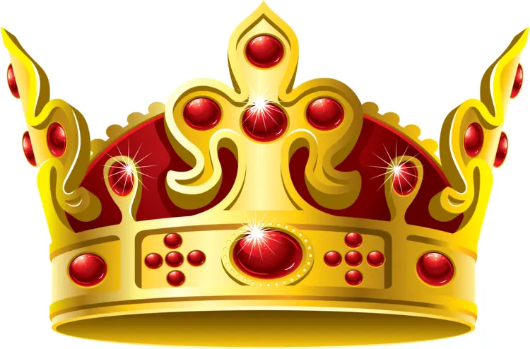 Golden Crown with Red and Gold Jewels