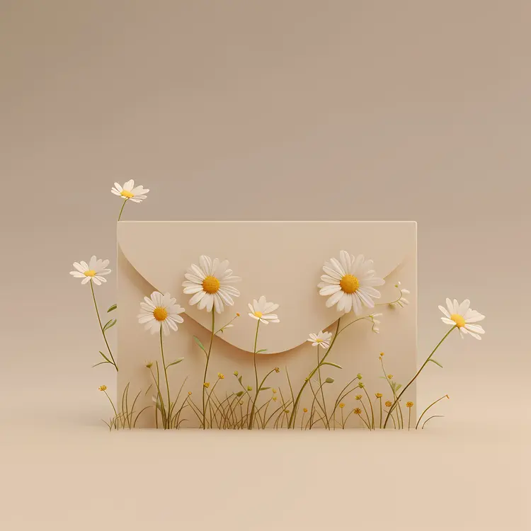 Daisies in Envelope with Grass