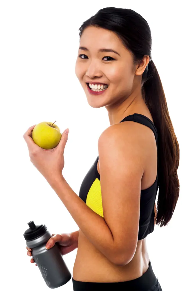 Fit Woman Holding Apple