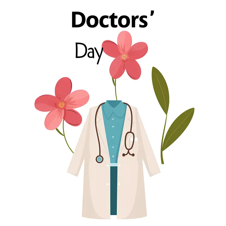 Doctors' Day Coat with Flowers