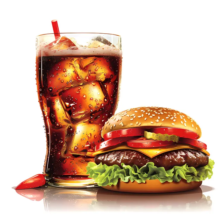 Delicious Burger and Refreshing Soda
