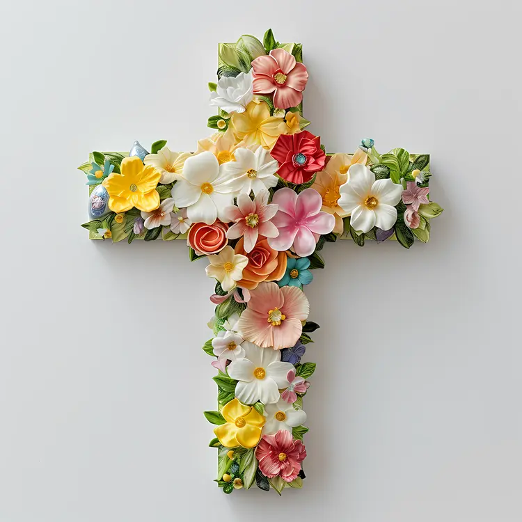 Colorful Floral Cross