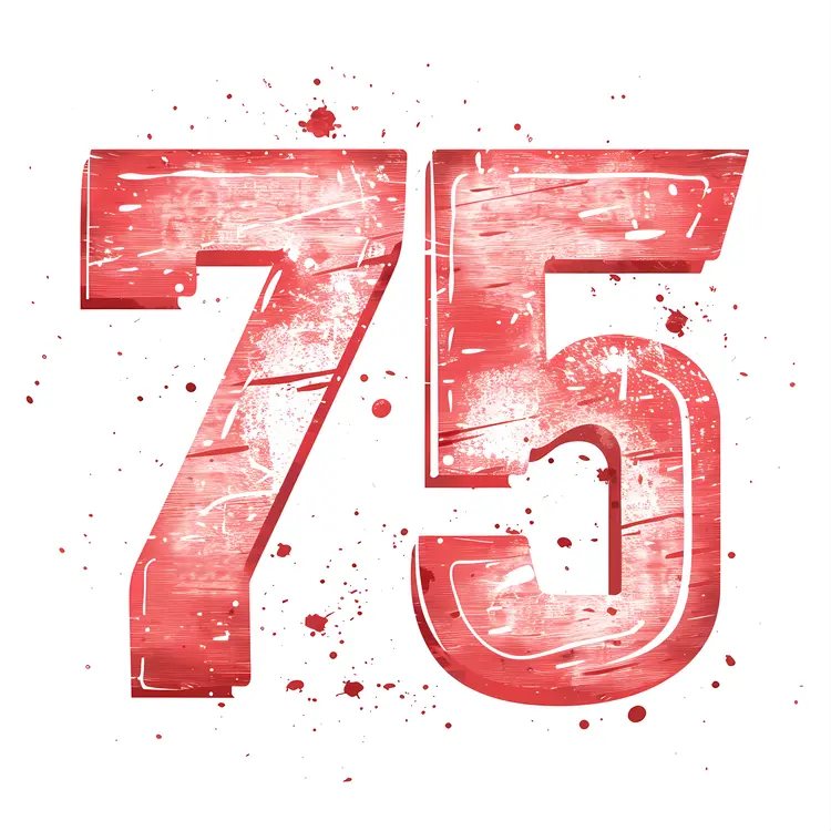 Red Grunge Number 75