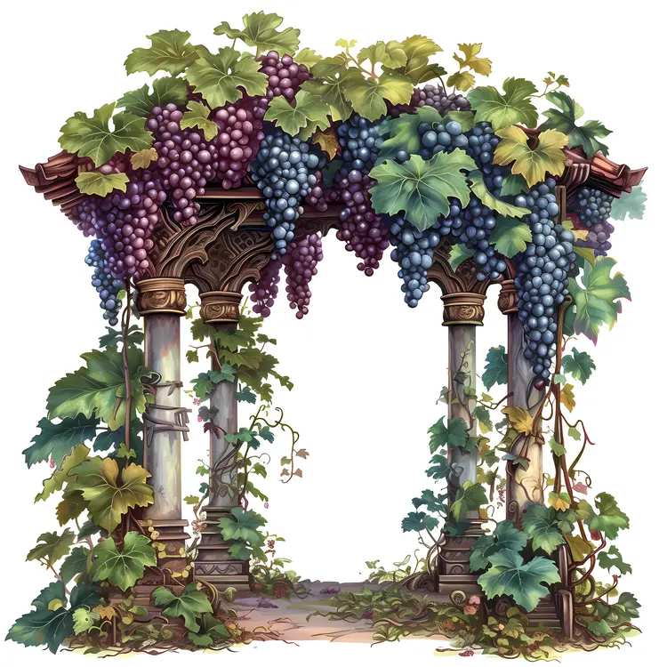 Grape Arbor with Lush Vines