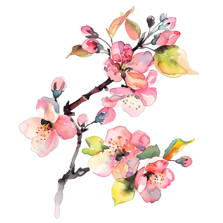 Pink Blossoms on a Branch