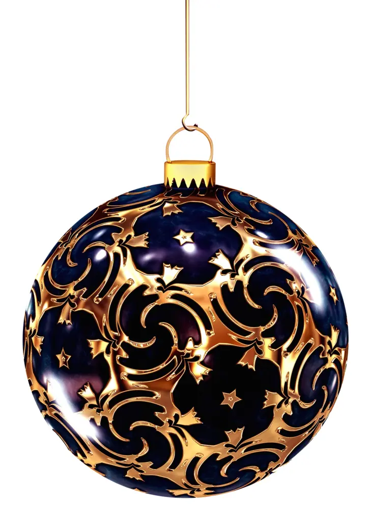 Blue and Gold Christmas Ornament