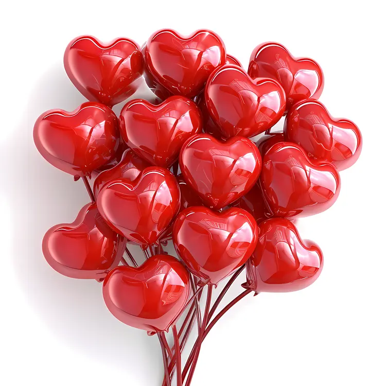 Red Heart Balloons for Valentine's Day