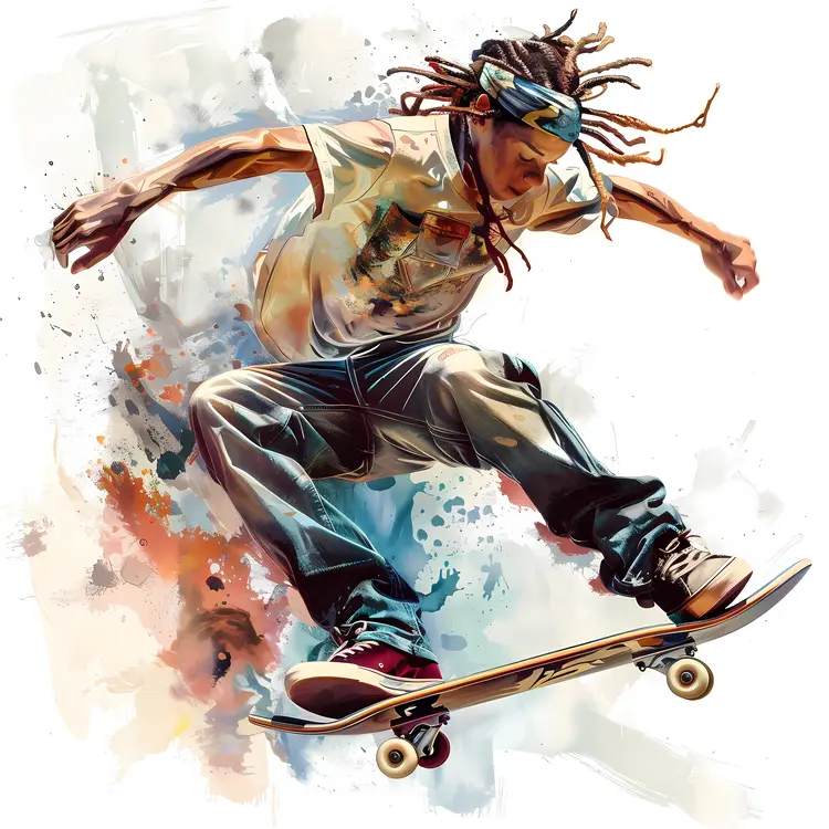 Skateboarder in Mid-Air