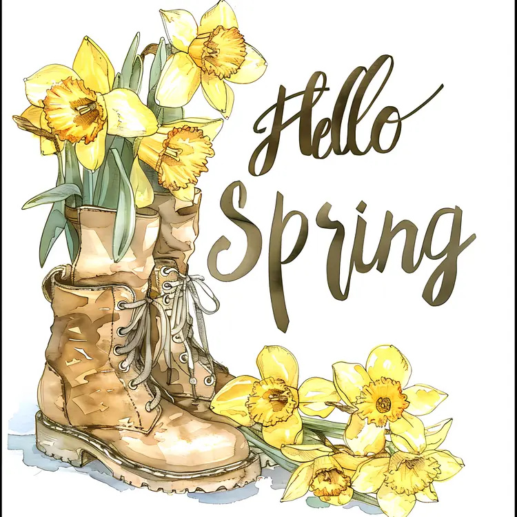 Yellow Daffodils in Spring
