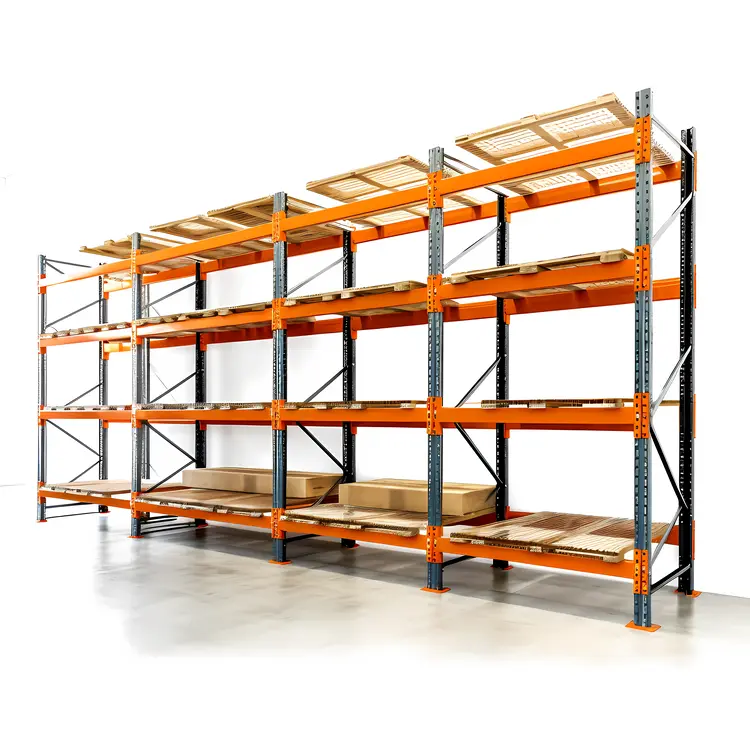 Industrial Storage Shelves in Warehouse