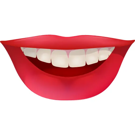 Cartoon Red Lips with Teeth Illustration