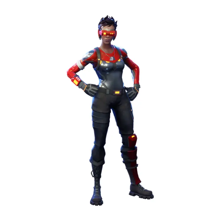 Fortnite Character in Red and Black Outfit