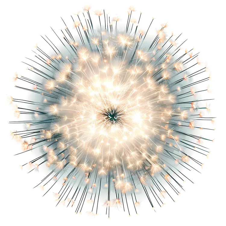 White Sparkling Fireworks Burst