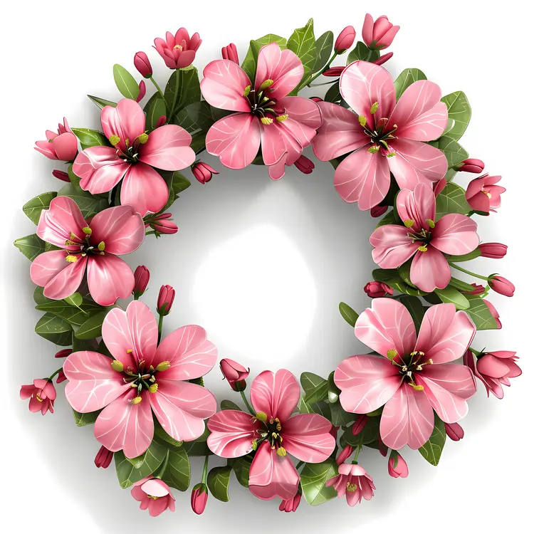 Lovely Floral Wreath with Pink Flowers