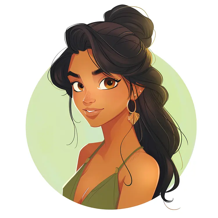 Girl with Earrings Illustration