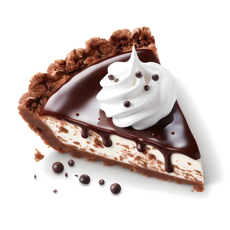 Delicious Chocolate Cake Slice with Whipped Cream