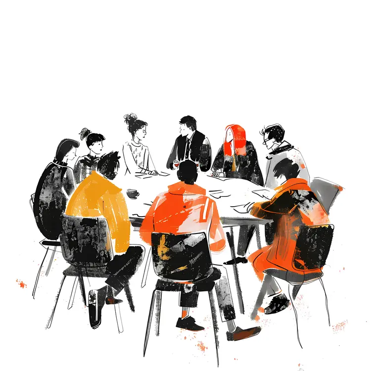 Business Meeting with Team Discussion