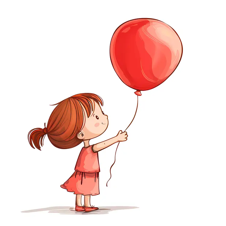 Little Girl with Red Balloon