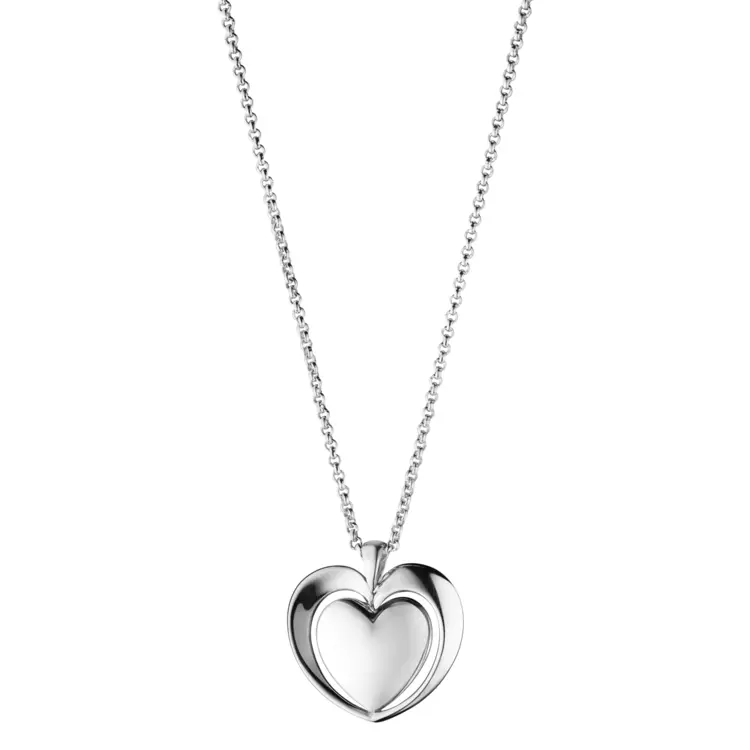 Elegant Silver Heart Necklace
