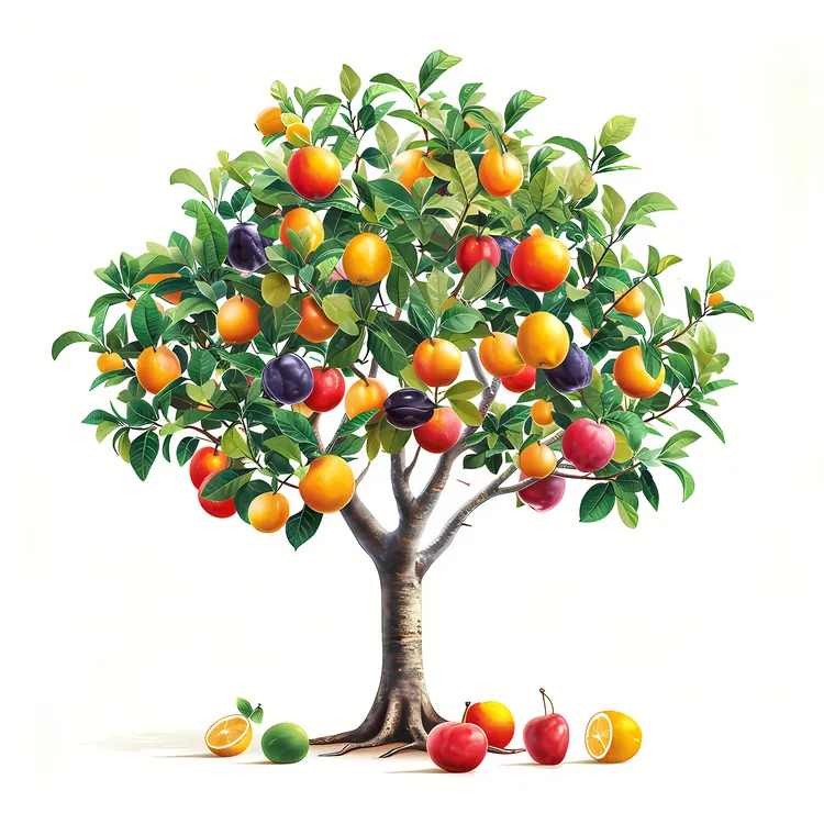 Fruit Tree with Various Fruits