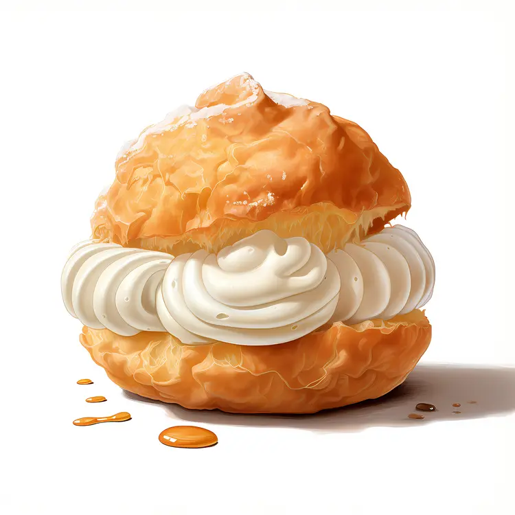 Delicious Cream Puff with Whipped Cream
