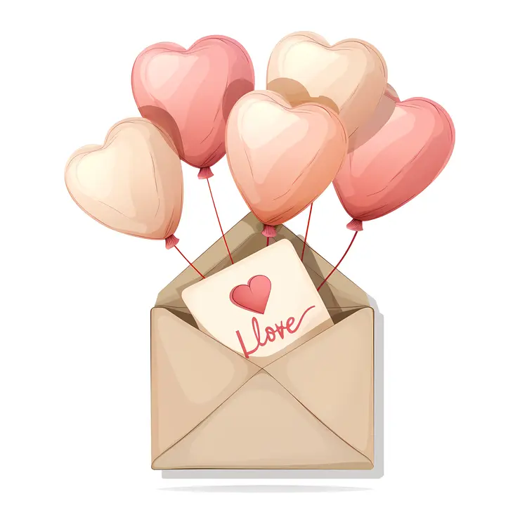Love Letter with Heart Balloons