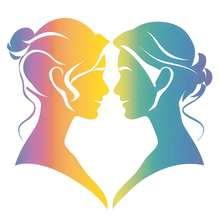 Rainbow Silhouette of a Couple