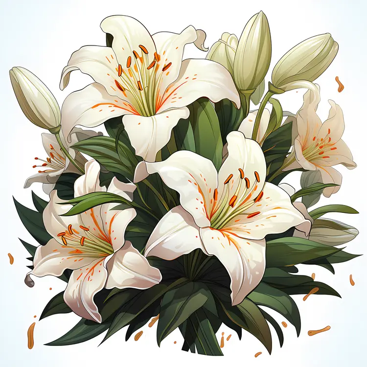 Beautiful white lilies bouquet