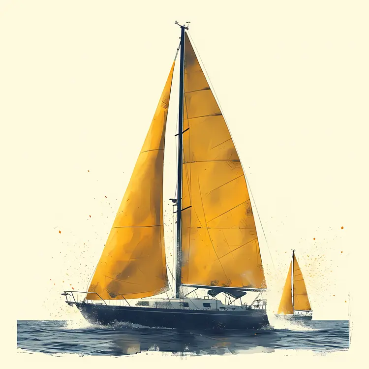 Sailboat with Yellow Sails