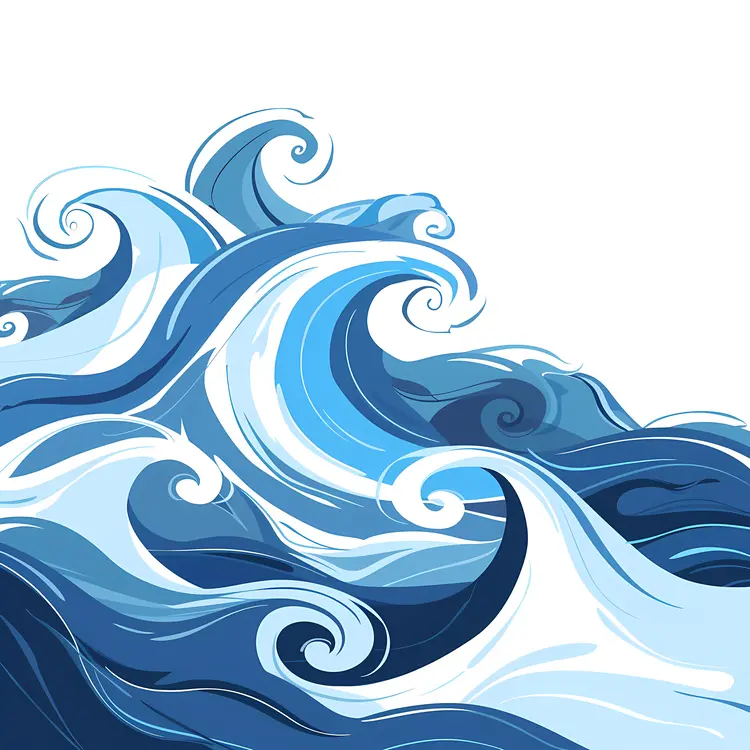 Multiple Ocean Waves Illustration