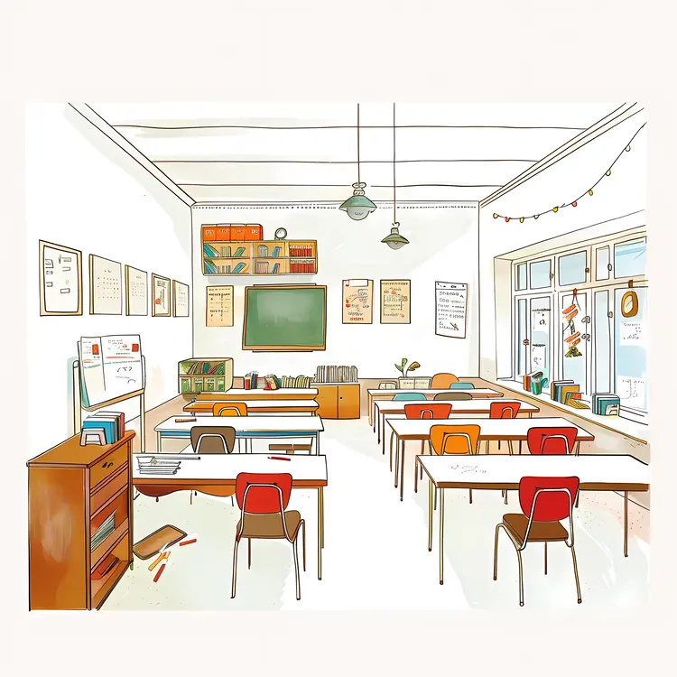 Modern Classroom with Bright Lighting