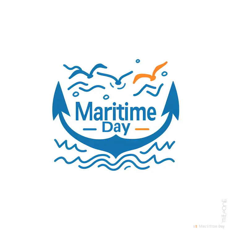 Anchor and Seagulls for Maritime Day