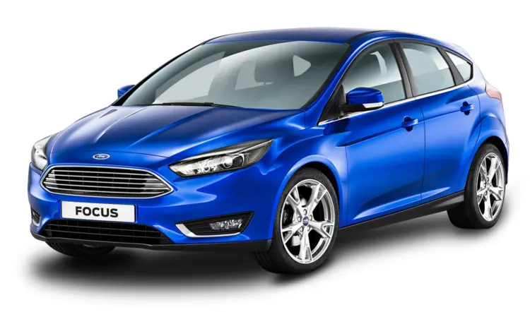 Blue Ford Car on Transparent Background