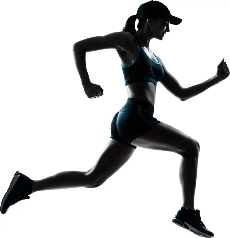 Running Woman in Silhouette